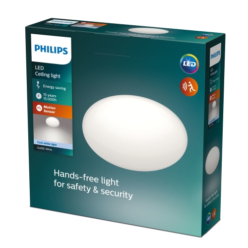 PHILIPS stropní svítidlo Shan 12W 1150lm/840 IP20 ;bílá senzor
