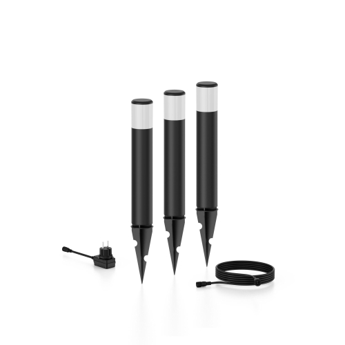 PHILIPS zápichové svítidlo LED Purex 1.5W 180lm IP44;černá 24V 3-pck +zdroj