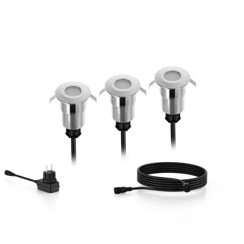 PHILIPS zemní svítidlo Spore 1.5W 180lm/827 IP44 ; černá 24V 3-pck +zdroj/kabel