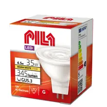 PILA LED reflektor MR16 4.5W/35W GU5.3 2700K 345lm/36° NonDim 15Y