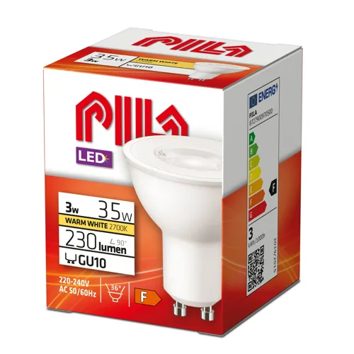 PILA LED reflektor PAR16 3W/35W GU10 2700K 250lm 36° NonDim 15Y