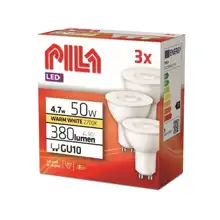 PILA LED reflektor PAR16 4.7W/50W GU10 2700K 380lm/36° NonDim 15Y 3-pack