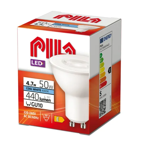PILA LED reflektor PAR16 4.7W/50W GU10 4000K 430lm/36° NonDim 15Y