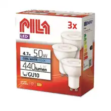 PILA LED reflektor PAR16 4.7W/50W GU10 4000K 440lm/36° NonDim 15Y 3-pack