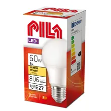 PILA LED žárovka A60 8W/60W E27 2700K 806lm NonDim 15Y opál