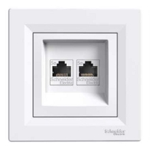 Schneider ASFORA komplet jednonásobný zásuvka datová 2xRJ45 cat.5e POLAR