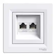 Schneider ASFORA komplet jednonásobný zásuvka datová 2xRJ45 cat.5e POLAR