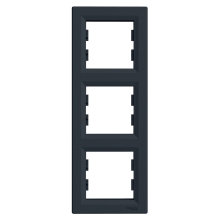 Schneider ASFORA krycí rámeček trojnásobný vertikální ANTRACIT