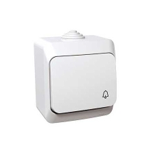 Schneider CEDAR PLUS ovládač tlačítkový r. 1/0 IP44 sym.zvonek bílý
