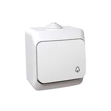 Schneider CEDAR PLUS ovládač tlačítkový r. 1/0 IP44 sym.zvonek bílý