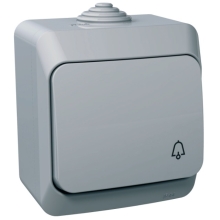Schneider CEDAR PLUS ovládač tlačítkový r. 1/0 IP44 sym.zvonek šedá