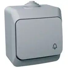 Schneider CEDAR PLUS ovládač tlačítkový r. 1/0 IP44 sym.zvonek šedá