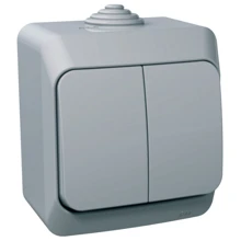 Schneider CEDAR PLUS sériový přepínač r. 5So IP44 s orien.kontrolkou šedá