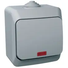 Schneider CEDAR PLUS spínač 1-pólový r. 1So IP44 s orien.kontrolkou šedá