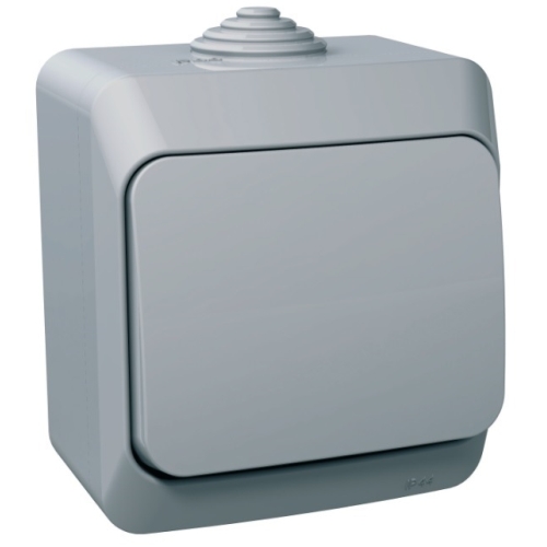 Schneider CEDAR PLUS střídavý přepínač r. 6 IP44 šedá