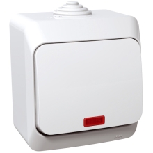 Schneider CEDAR PLUS střídavý přepínač r. 6So IP44 s orien.kontrolkou bílá