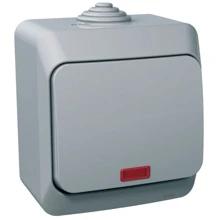 Schneider CEDAR PLUS střídavý přepínač r. 6So IP44 s orien.kontrolkou šedá