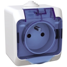 Schneider CEDAR PLUS zásuvka 230V 16A 2P+PE IP44 bílá čirý kryt