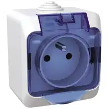 Schneider CEDAR PLUS zásuvka 230V 16A 2P+PE IP44 bílá čirý kryt