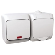 Schneider CEDAR PLUS zásuvka 230V 16A a přep.stříd. r.6So IP44 bílá