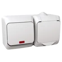 Schneider CEDAR PLUS zásuvka 230V 16A a přep.stříd. r.6So IP44 bílá