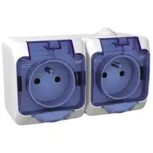 Schneider CEDAR PLUS zásuvka dvojnásobná 230V 16A 2P+PE IP44 bílá čirý kryt