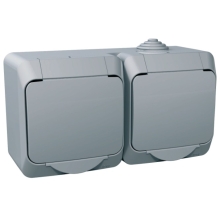 Schneider CEDAR PLUS zásuvka dvojnásobná 230V 16A 2P+PE IP44 šedá