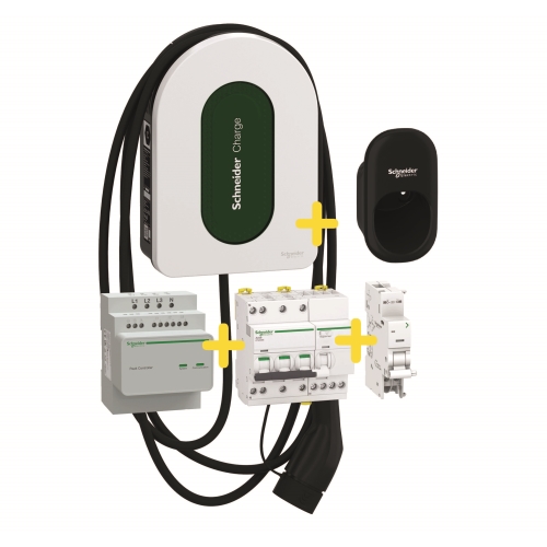 Schneider Charge KIT 11kW 3P+N 5m kabel + Peak kont./chránič/vyp.spoušť