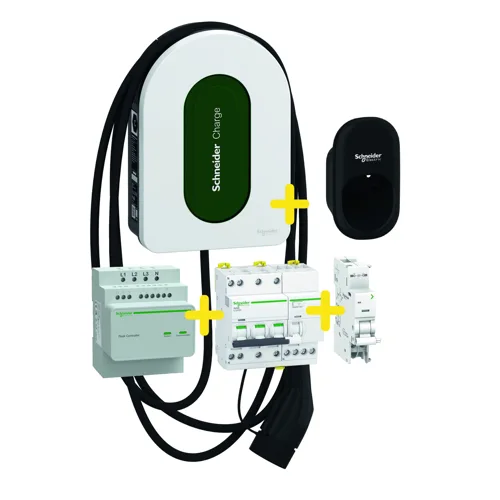 Schneider Charge KIT 11kW 3P+N 5m kabel + Peak kont./chránič/vyp.spoušť