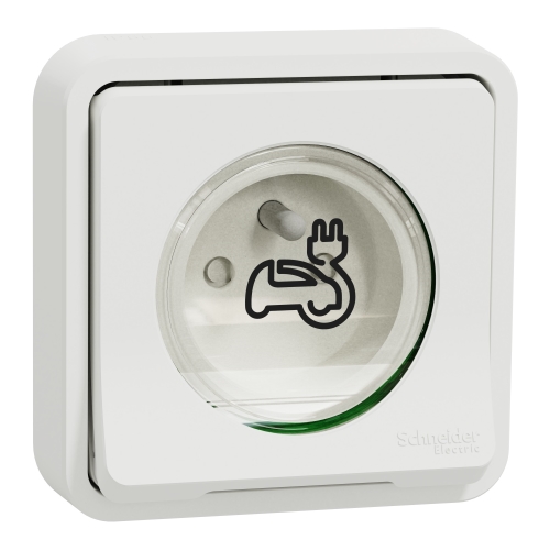 Schneider MUREVA zásuvka pro elektromobil vestav. 250V 16A 2P+PE IP55 ; bílá
