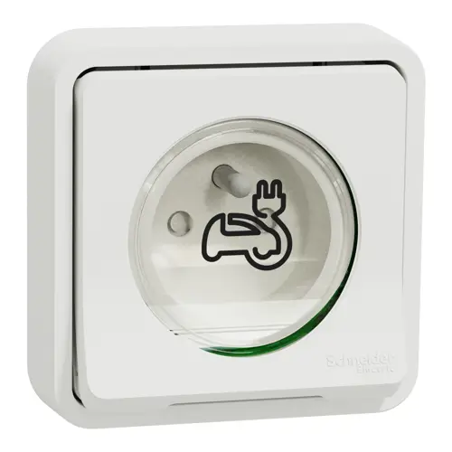 Schneider MUREVA zásuvka pro elektromobil vestavná 250V 16A 2P+E IP55 ; bílá