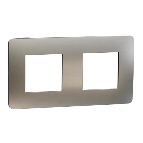 Schneider N.UNICA.Studio.Metal ram.kryci dvojnásobný ; White.Aluminium/černá