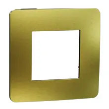 Schneider N.UNICA.Studio.Metal ram.kryci jednonásobný ; Gold/černá