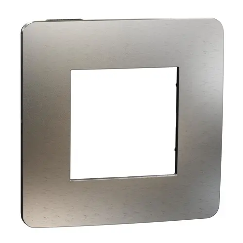 Schneider N.UNICA.Studio.Metal ram.kryci jednonásobný ; White.Aluminium/černá