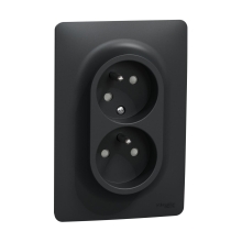 Schneider Nová UNICA komplet zásuvka dvojnásobná 2P/PE; antracit pootoč.