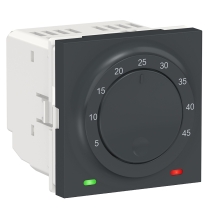 Schneider Nová UNICA strojek 2modul termostat otočný podlah.(s čidlem); antracit