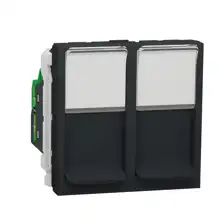 Schneider Nová UNICA strojek 2modul zásuvka datová 2xRJ45 kat.5e UTP; antracit