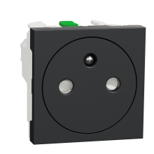 Schneider Nová UNICA strojek 2modul zásuvka síťová 2P/PE; antracit bezšr. skrytá