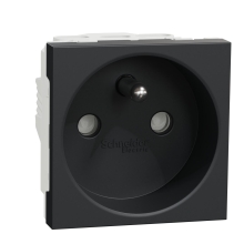 Schneider Nová UNICA strojek 2modul zásuvka síťová 2P/PE; antracit šroub.svorky