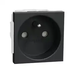 Schneider Nová UNICA strojek 2modul zásuvka síťová 2P/PE; antracit šroub.svorky