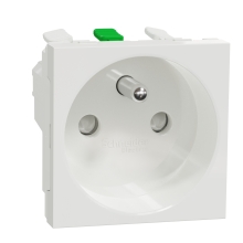 Schneider Nová UNICA strojek 2modul zásuvka síťová 2P/PE;bílá bezšr.svorky 10-pc