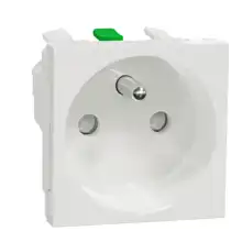 Schneider Nová UNICA strojek 2modul zásuvka síťová 2P/PE; bílá bezšroub.svorky