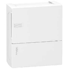 Schneider rozvodnice na omítku Mini.Pragma 8mod. IP40 plná.dvířka bílá N/PE