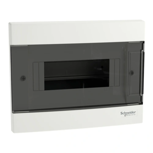 Schneider rozvodnice pod omítku Easy9.EU 8mod. IP40 průhledná dvířka bílá N/PE