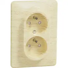 Schneider SEDNA komplet dvojnásobný zásuv.síťová 2P+PE bříza