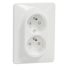 Schneider SEDNA komplet dvojnásobný zásuvka síťová 2P+PE bílá