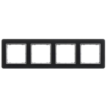 Schneider SEDNA krycí rámeček čtyřnásobný kouřové sklo