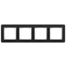 Schneider SEDNA krycí rámeček čtyřnásobný kouřové sklo