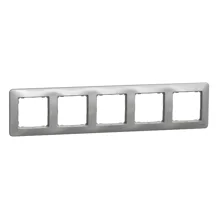 Schneider SEDNA krycí rámeček pětinásobný aluminium