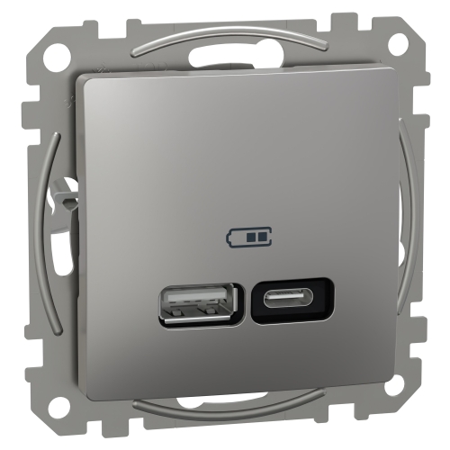 Schneider SEDNA zásuv.nabíjecí USB A+C 3A aluminium
